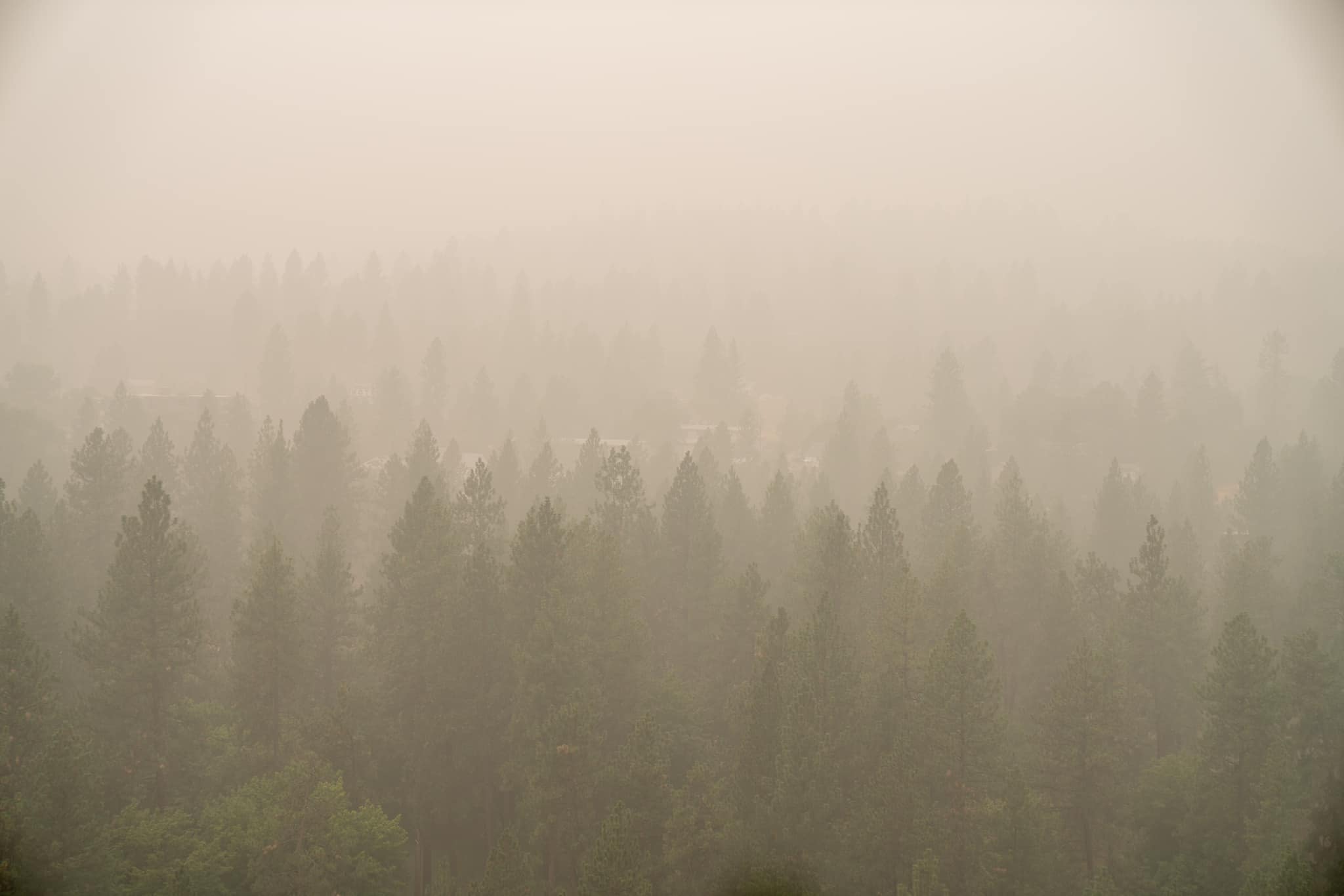 Wildfire smoke blows toward Spokane